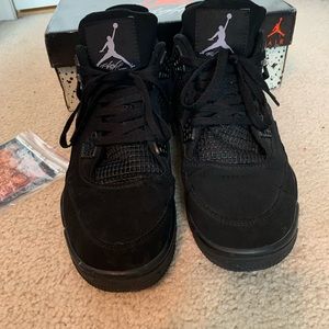 COPY - Authentic Jordan Black Cat 4s with box flaws are shown in images above.